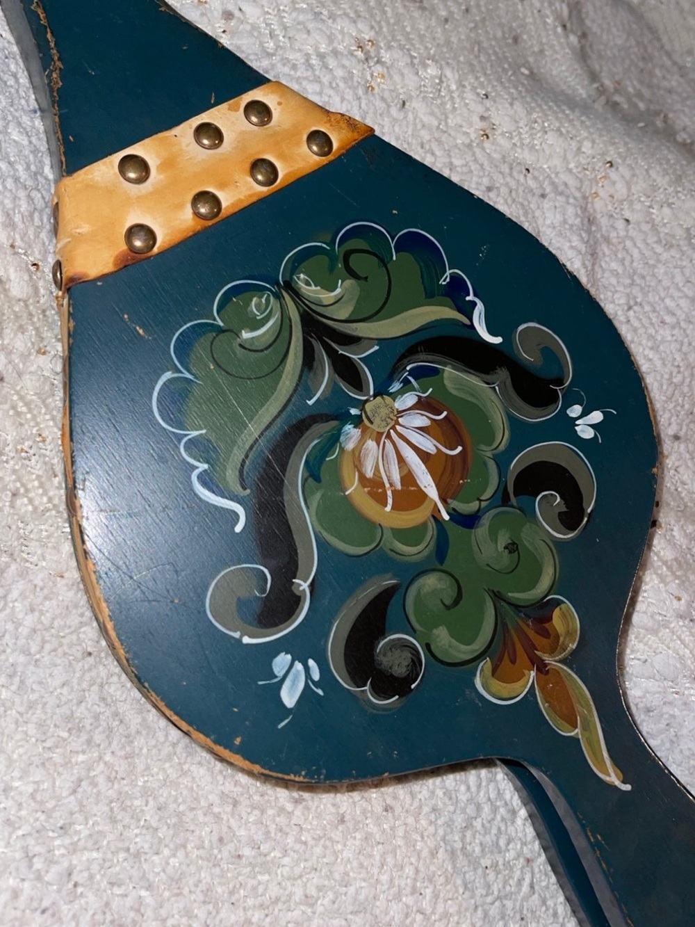 Genuine Scandinavian hand painted working fire blower.